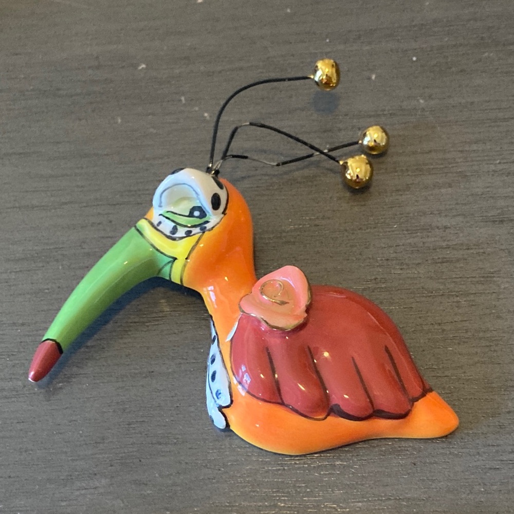 2004 SWAK Lynda Corneille Flamingo pottery pin